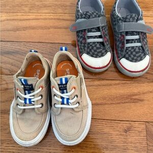 Sperry Kids Tan and Gray Sneakers